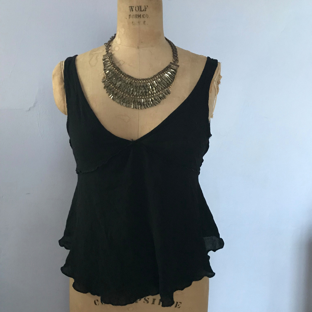 Black Sheerish Free People Crop Tank